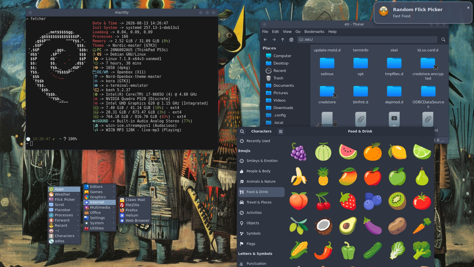 DORiS dark themed desktop is pretty